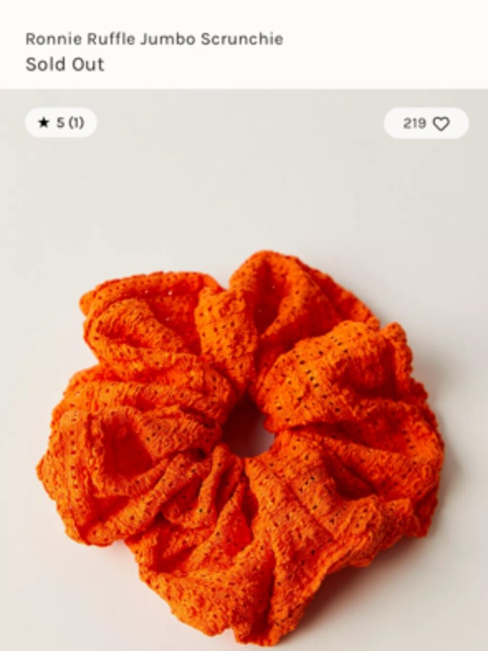 NWT Free People Ronnie Ruffle Jumbo Scrunchie